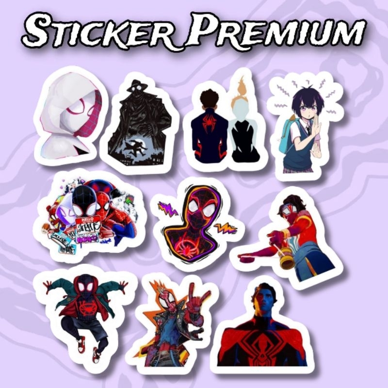 

Sticker Spiderman Into The Spiderverse Pack isi 10 pcs Waterproof