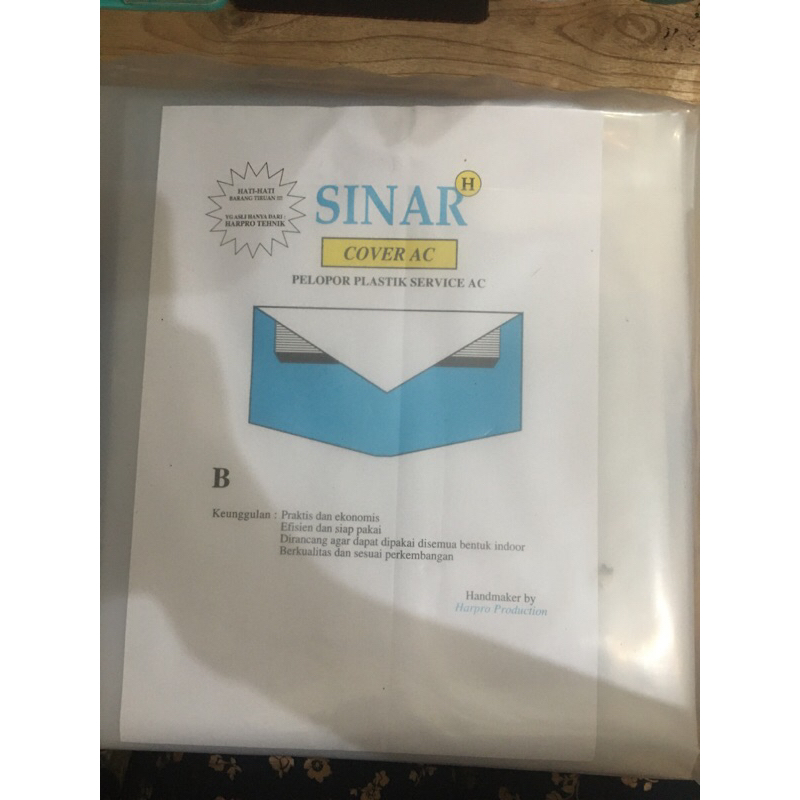 PLASTIK CUCI AC UKURAN 1 PK | PLASTIK CUCI AC UKURAN 2 PK / COVER CUCI AC MERK SINAR  UKURAN BESAR /