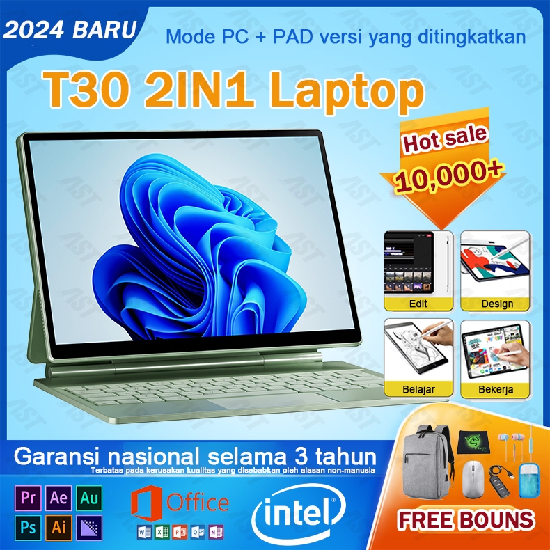 CNAST - Laptop 2in1 mini touchscreen baru ORI Ram16+512GB SSD 12.7 inch IPS Windows 11 Pro+office