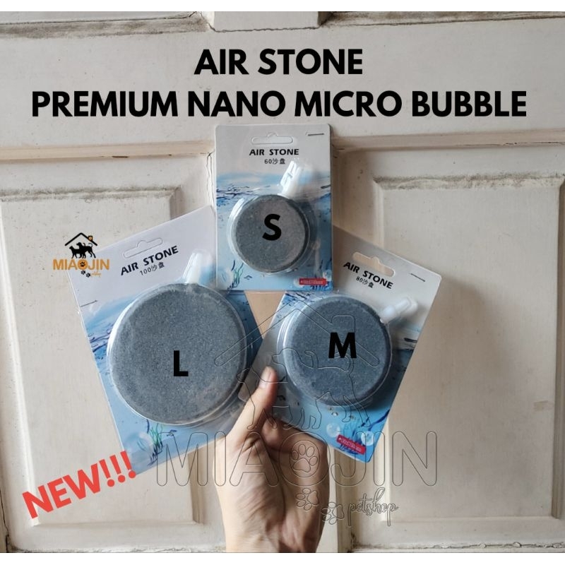 Air Stone Batu Piring Nano Bubble Aerator - Aerasi Micro Gelembung Udara Oksigen Plate Disk AirStone