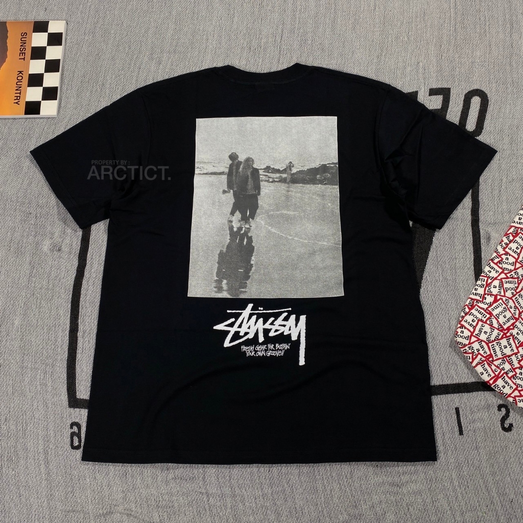 STUSSY LOW TIDE TEE - BLACK