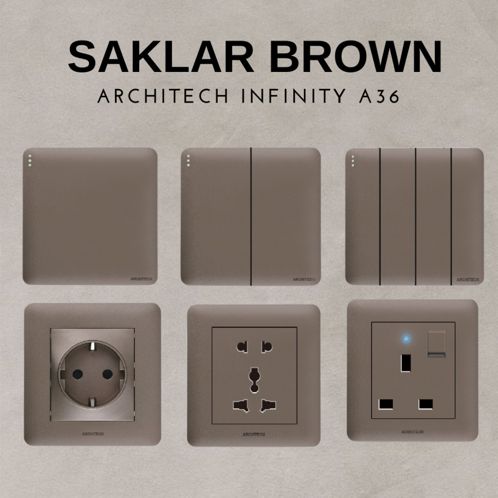 ARCHITECH SAKLAR STOP KONTAK INFINITY BROWN