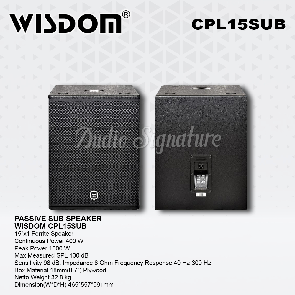 Speaker Pasif Subwoofer 15 Inch WISDOM CPL15SUB | CPL 15 SUB Original Harga 1 BOX