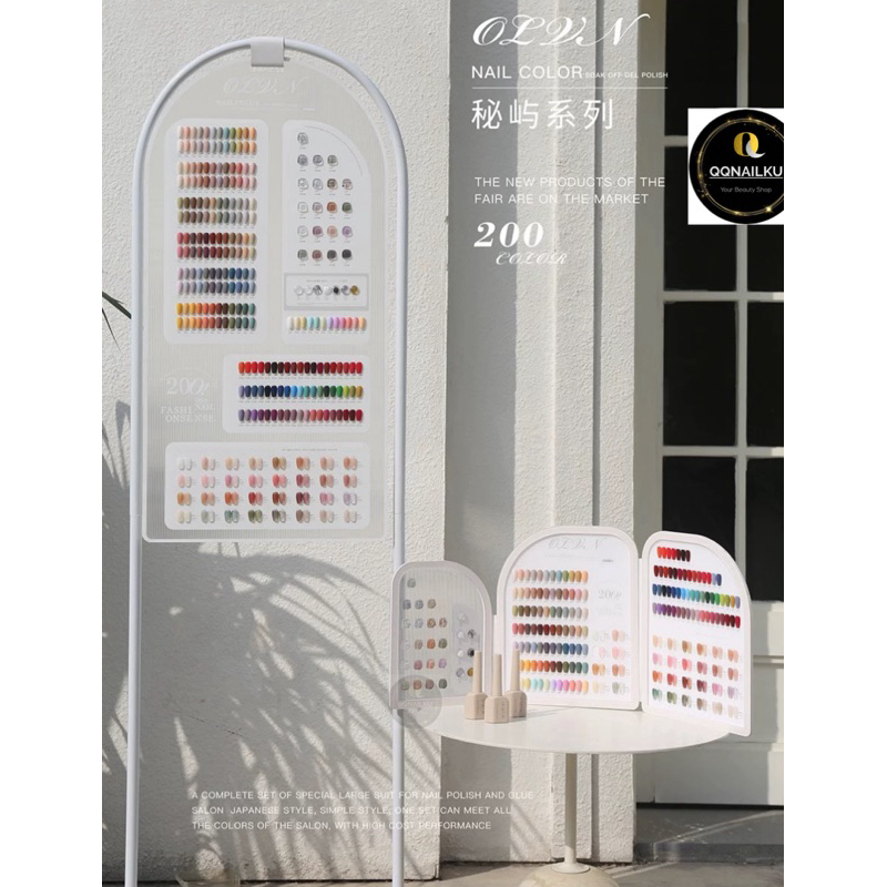 READY Olvn Set 200 Warna Gel Polish Free Display Kutek Gel Olvn Uv Led