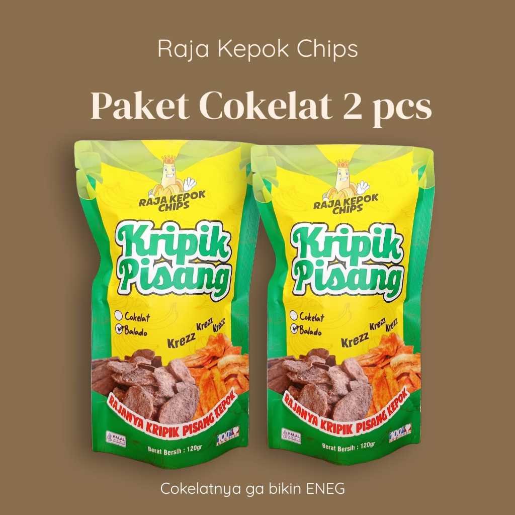 

Kripik Pisang Kepok Rasa Cokelat Bumbu Premium 2pcs