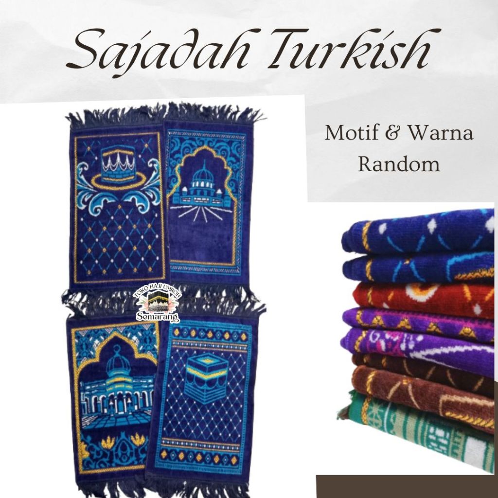 SAJADAH TURKISH KECIL | SAJADAH ANAK | SAJADAH MUKA | SOUVENIR | RANDOM | P 60 x L 35 cm