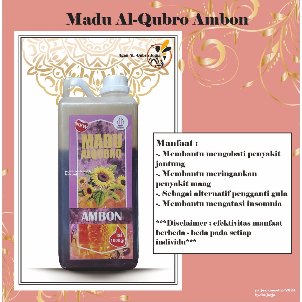 

Al Qubro Madu alam Ambon kemasan 1kg