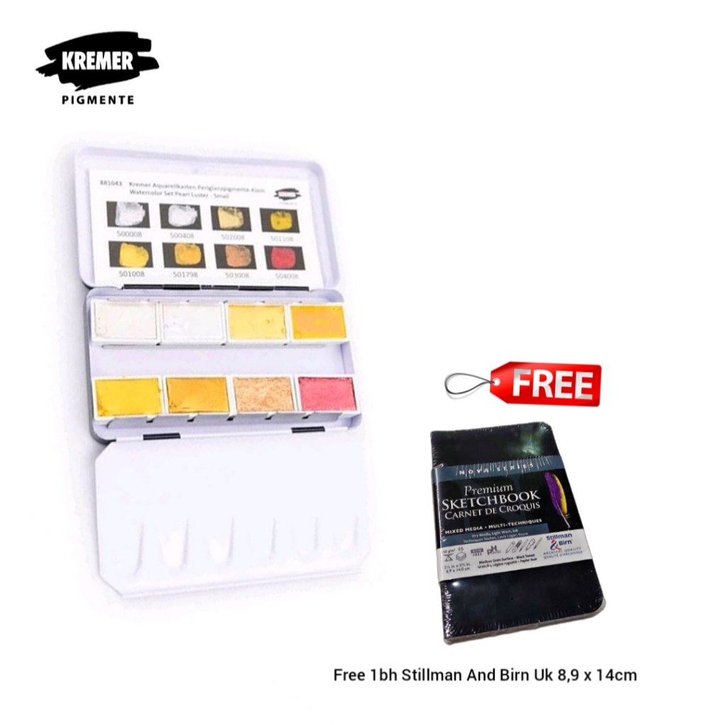 

HOLIDAY SALE!! KREMER WATERCOLOR SET PEARL LUSTER – SMALL FREE STILLMAN & BIRN 8.9X14CM RANDOM