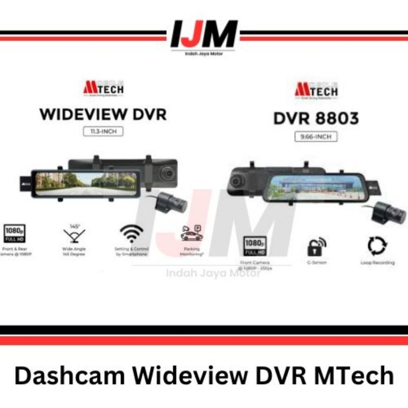 Mtech Wideview DVR 9.66 inch / 11.3 inch  Dashcam Mobil