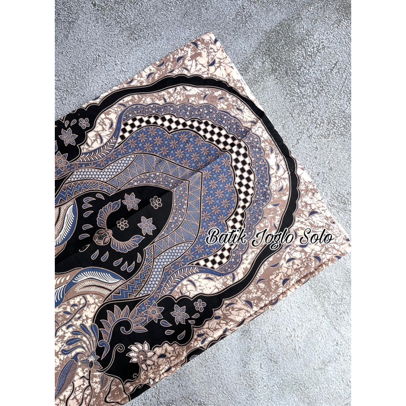 Kain Batik Solo Hand Print PIRAMIDA BIRU Bahan Rok / Bahan Tunik / Bahan Blouse / Bahan Gamis Panjag