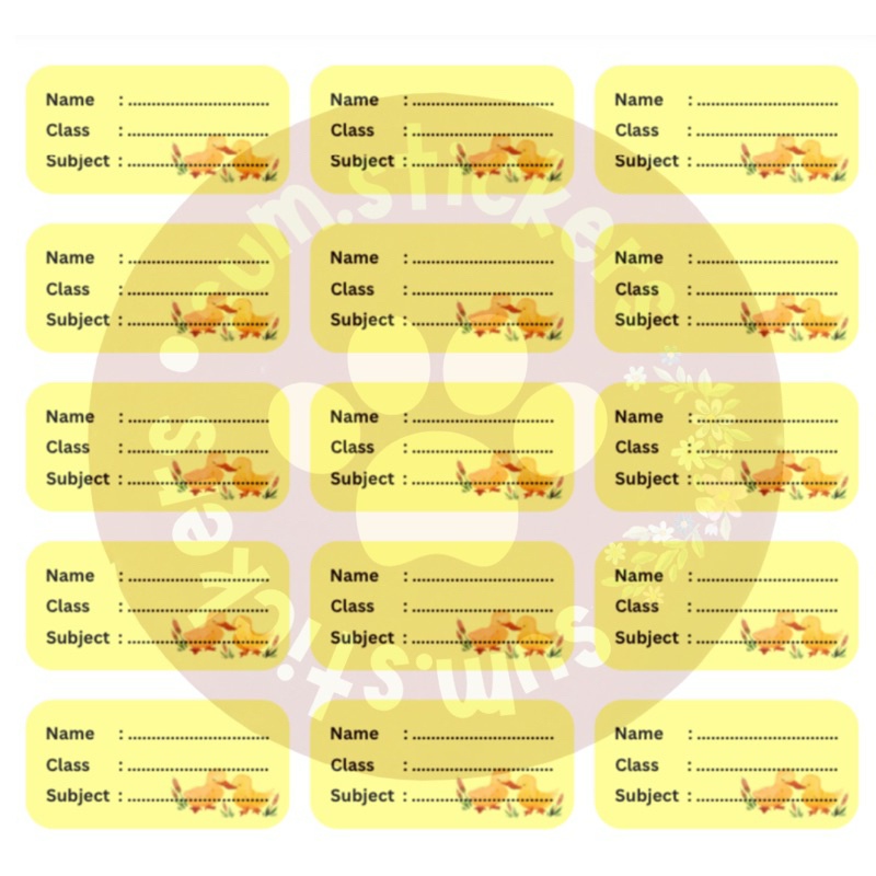 

Baby Duck Label Mata Pelajaran/Stiker Mata Pelajaran