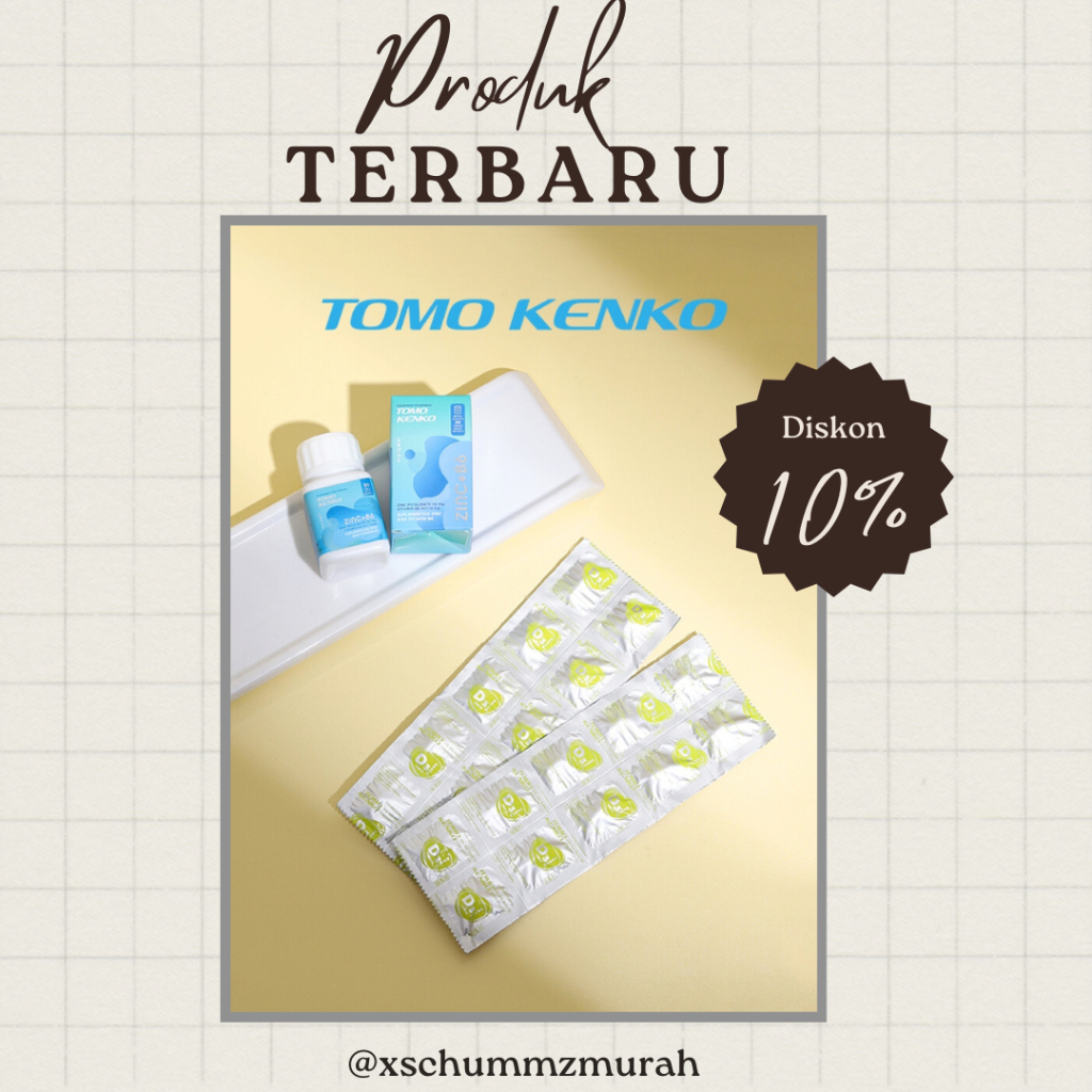 PROMO SPESIAL|Tomo Kenko Zinc 50mg + Vit|(30 Tablet) TOMO KENKO ZINC 50mg+B6 ZINK Vitamin