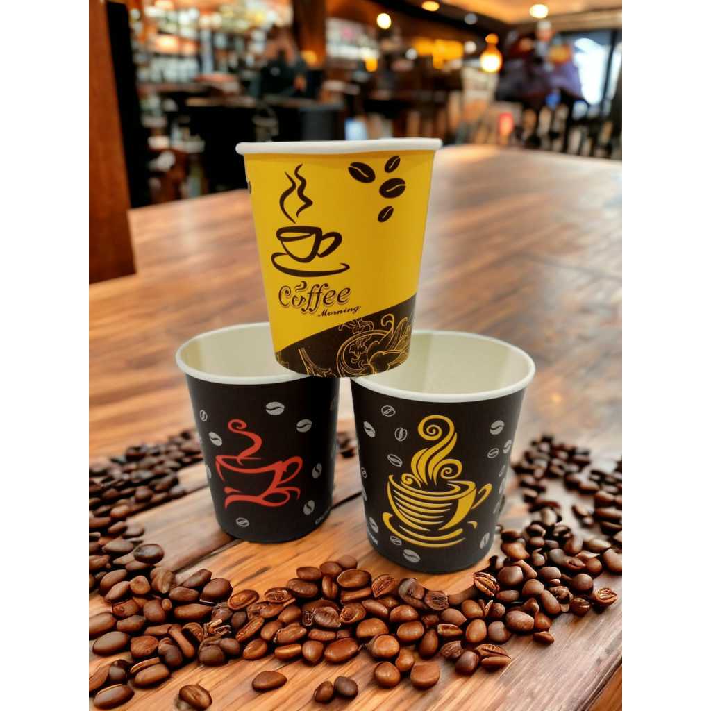 TN17 Hot Paper Cup Motif / Gelas Kertas Motif 4 Oz (120ml) - Tanpa Penutup