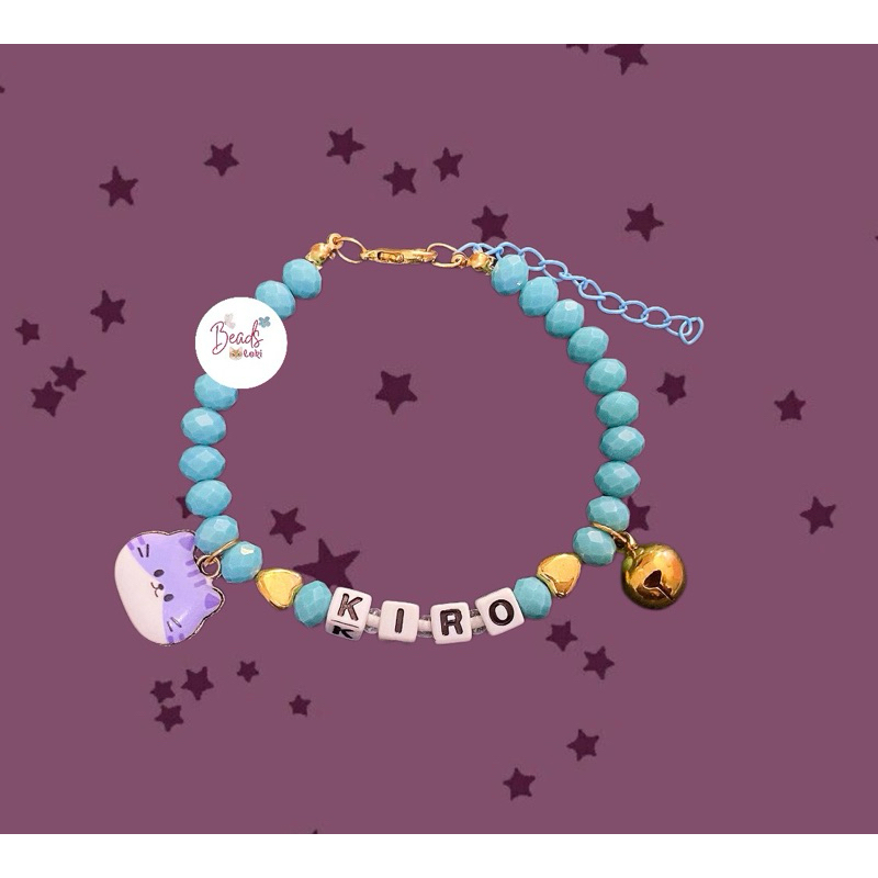 Kalung kucing/ kalung kucing manik custom nama/ kalung kucing lucu