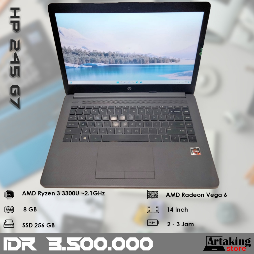 HP 245 G7 - Ryzen 3 - Ram 8 GB - SSD 256 GB