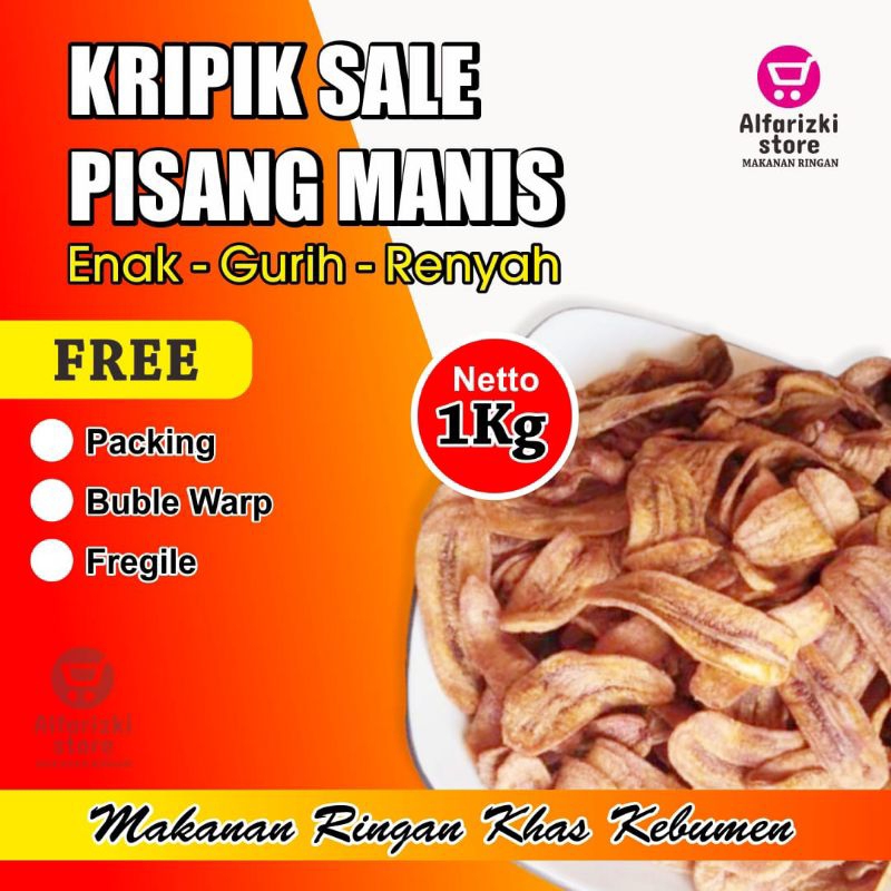 

kripik pisang manis kering berat 1kg asli kebumen