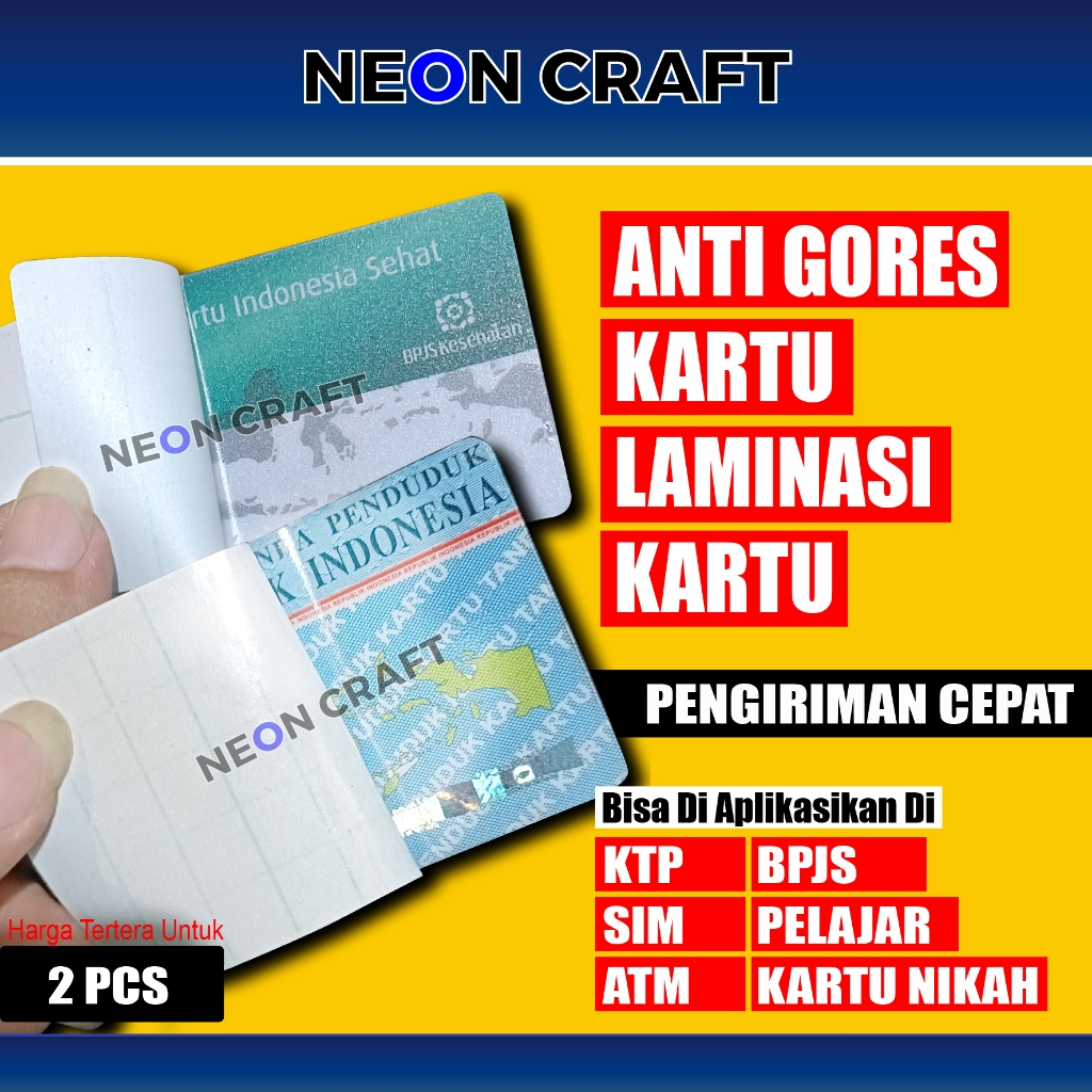 

Stiker Bening Anti Gores Pelindung Kartu KTP | SIM | ATM | NPWP | BPJS | ID Card | Sticker Trasparan Laminasi / Laminating Pelindung Kartu