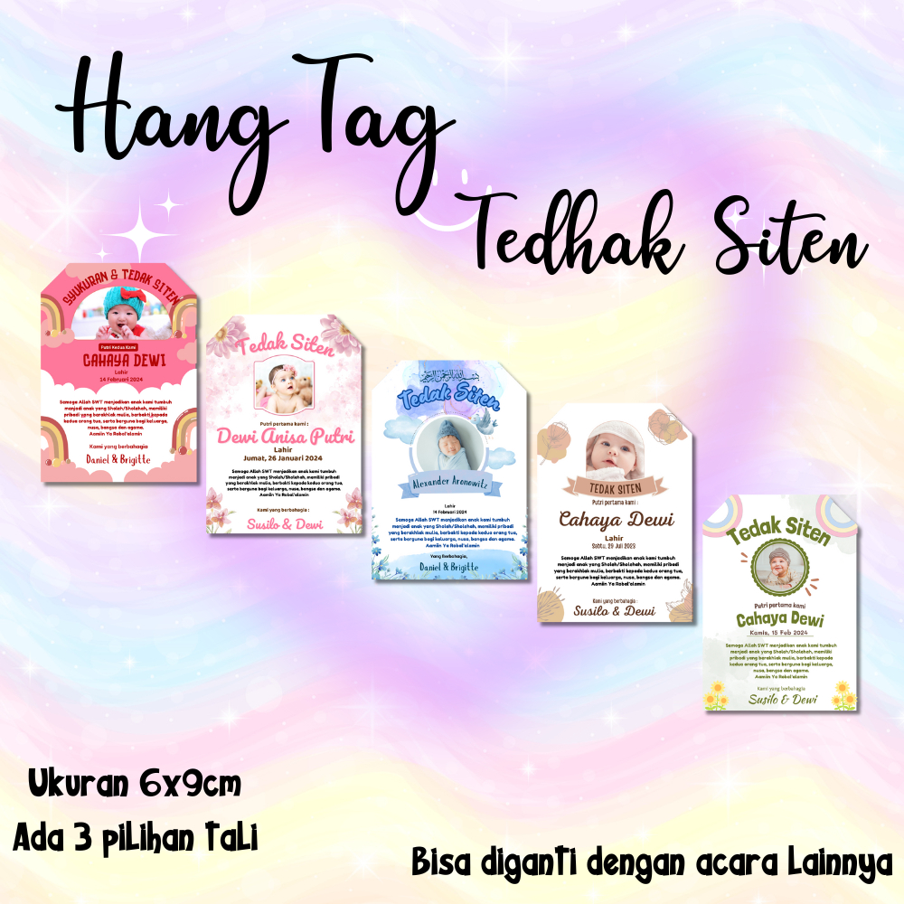 Hang tag Souvenir Tedhak Siten/turun tanah/20pcs sudah termasuk tali