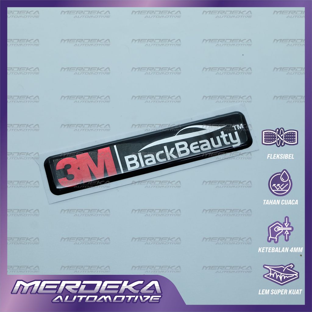 emblem timbul 3m Black beauty | emblem logo 3m black beauty