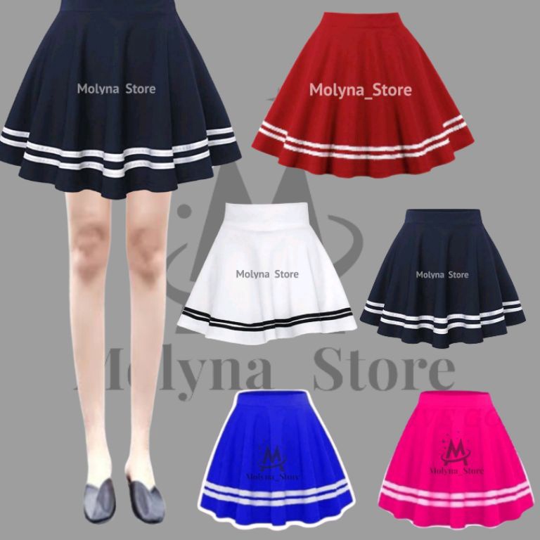 KODE D57K Rok List Pendek Wanita Rok Strip Wanita Rok Pendek Wanita Rok Jumbo Rok Jumbo Wanita Rok O