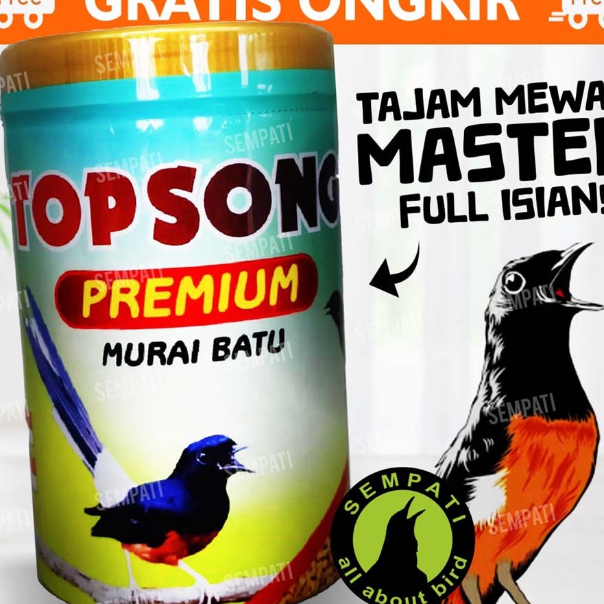 Terbatas Topsong Top Song Premium Pur Voer Murai Batu Kemasan Toples 5gr Pakan Burung Murai Batu Kac
