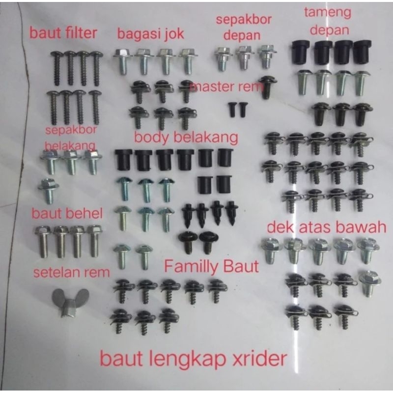 BAUT LENGKAP BODY MOTOR / BAUT FULL SET BODY YAMAHA X-RIDE