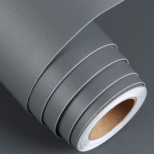 Kilat Wallpaper Dinding Polos Abu 45cm x 1m Wallpaper Dinding 1 meter