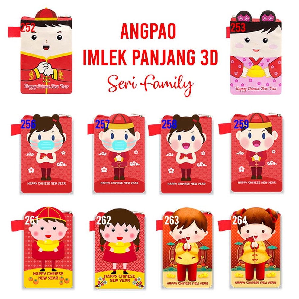 

ORIGINAL Angpao Imlek 3D Panjang Tinggi Seri Family Amplop Tahun Baru Ang Pao SinCia Sin Cia Hong Pao Chinese New Year