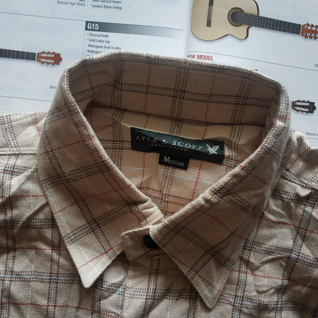 Kemeja Flanel Lengan Panjang LYLE & SCOTT Second Original Ukuran M - FLPLYL001M