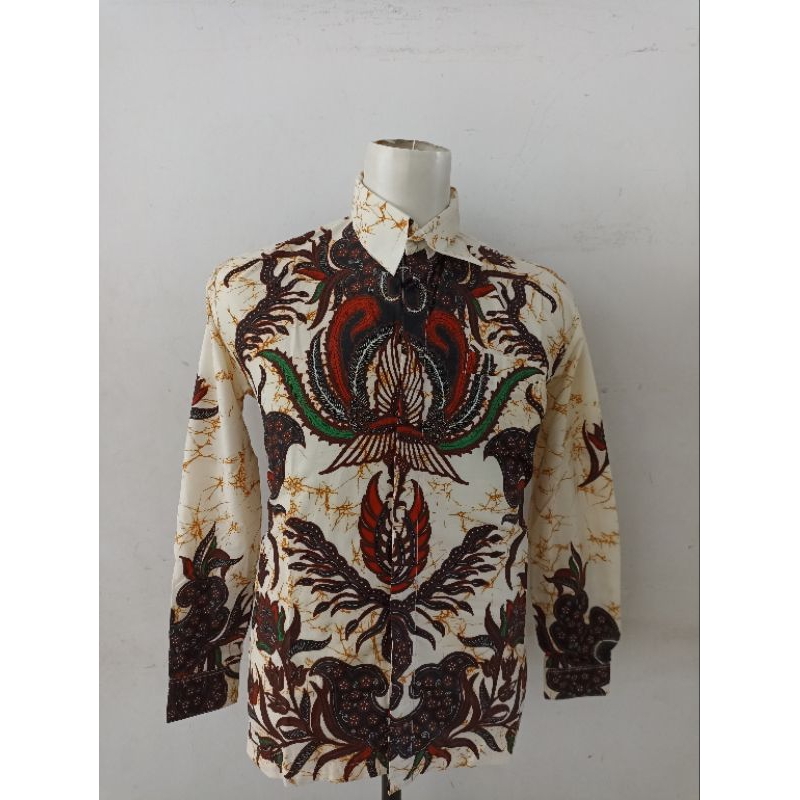 KEMEJA BATIK POLYESTER PRIA LAKI-LAKI KERJA MURAH KUALITAS PREMIUM - A3GMK864 (2B4B) only SIZE M