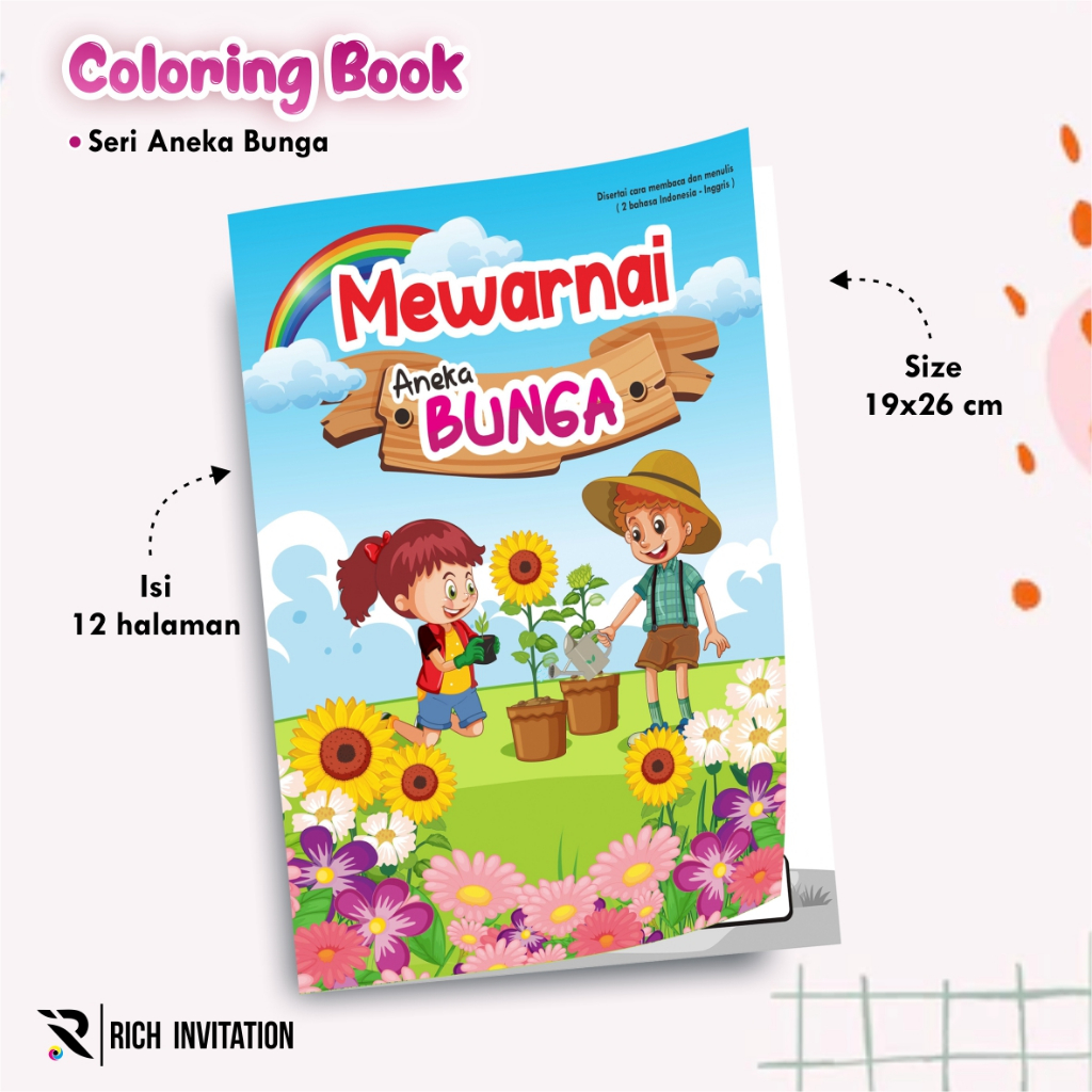 

BUKU EDUKASI MEWARNAI - BUKU MEWARNAI SERI ANEKA BUNGA - BUKU ANAK PAUD TK