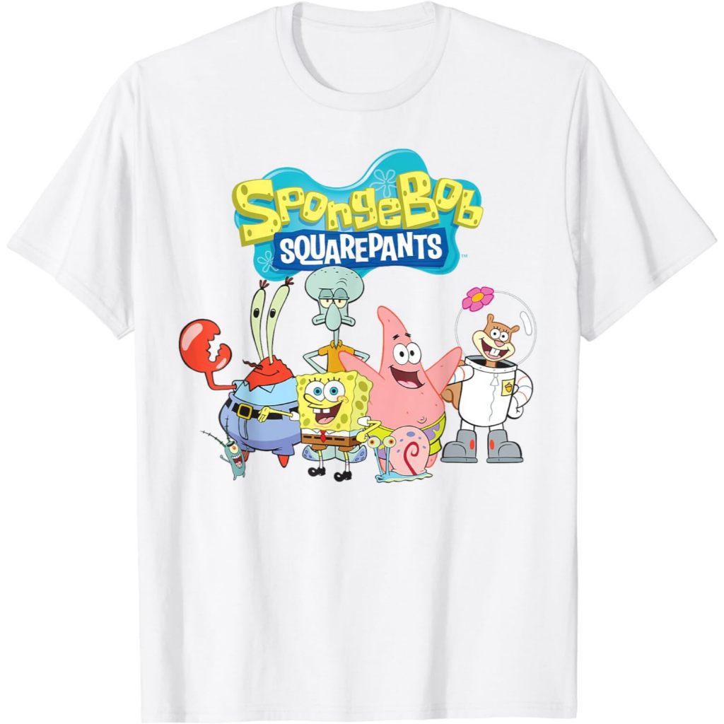 Kaos Anak Spongebob Squarepants Friends T-Shirt  Fashion Baju Atasan Anak Laki Laki Perempuan Distro