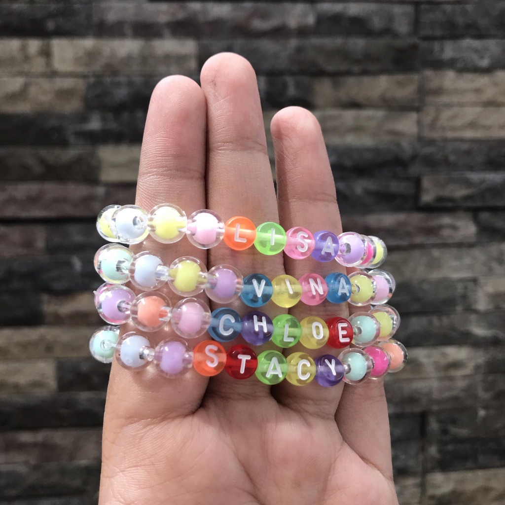 GELANG MANIK MANIK ANAK CUSTOM NAMA ANAK GELANG MANIK MANIK LUCU GELANG MANIK DEWASA