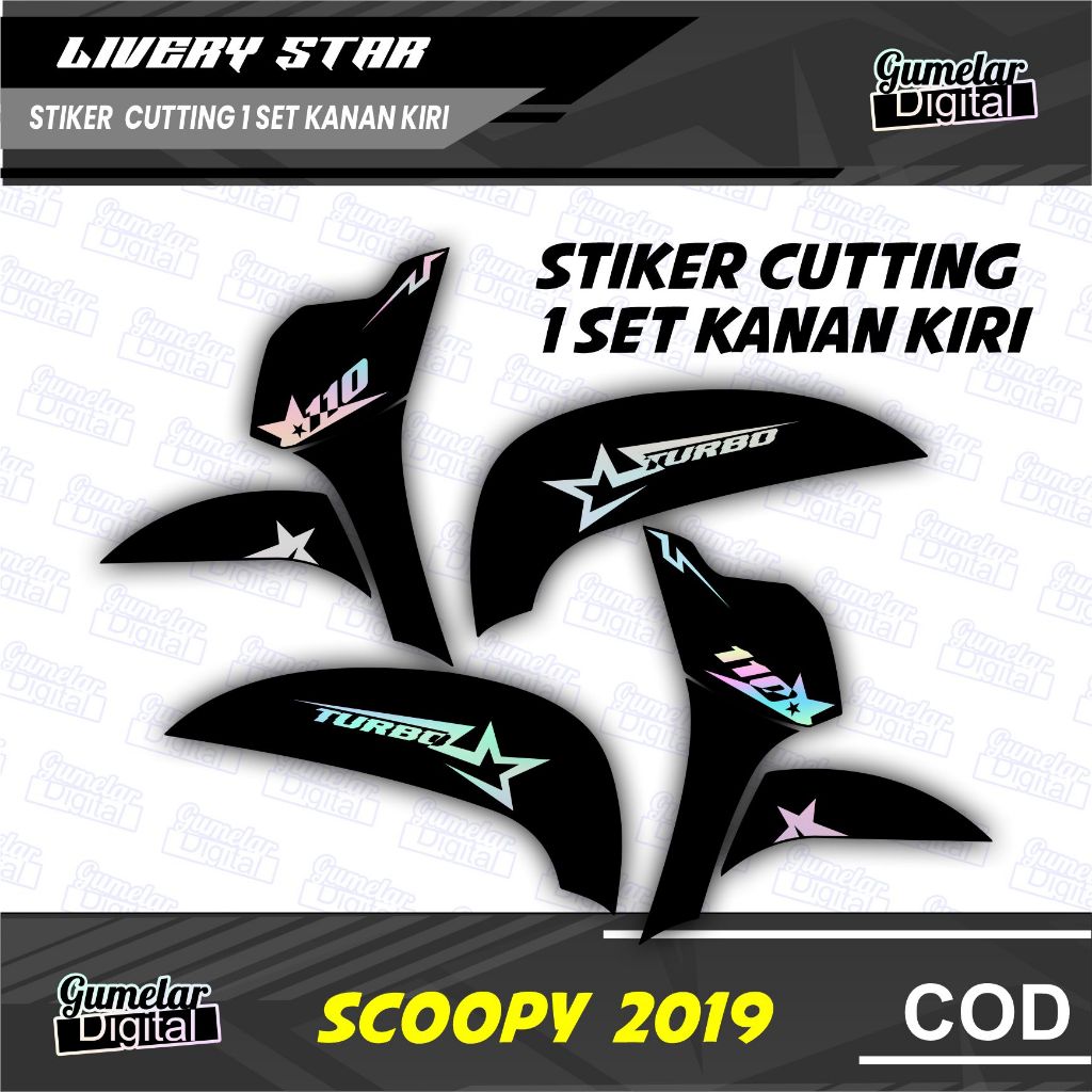 CUTTING STIKER SIMPEL HONDA SCOOPY 2019 LIVERY STAR CUTTING SUDAH DI CUTTING TINGGAL TEMPEL