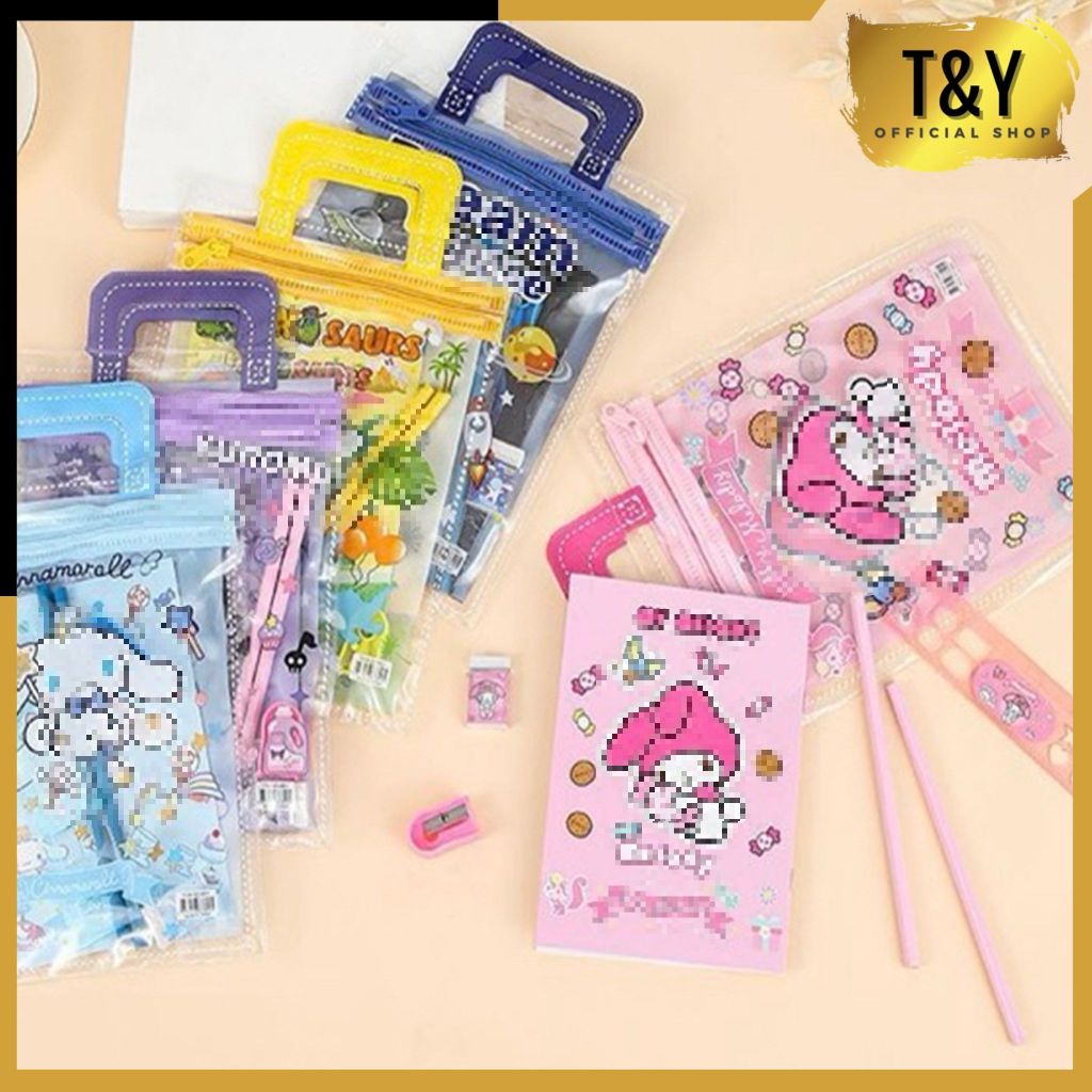 

T&Y Alat Tulis Set 6 IN 1 Karakter Kartun Stationery Set Lucu Perlengkapan Sekolah Anak-Anak TK Souvenir Ulang Tahun Anak Alat Tulis Birthday Souvenir Hampers 6IN1