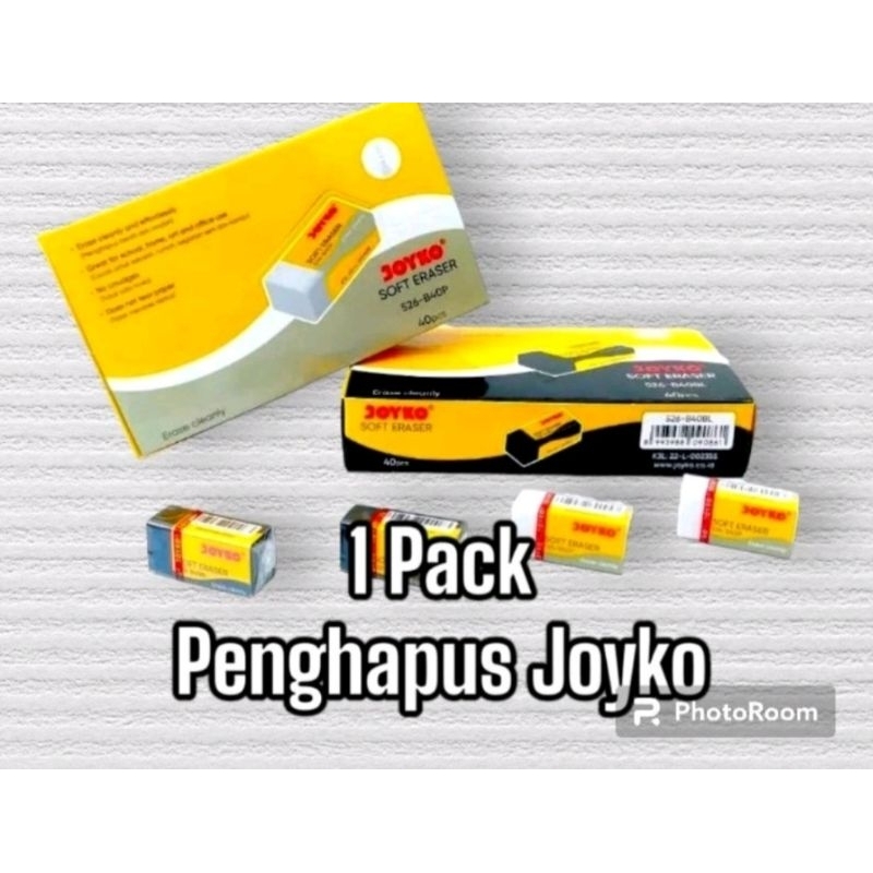 

Ay00! (1box isi 40pcs) Hapusan /Penghapus joyko / eraser 526 B40 (HITAM + PUTIH)