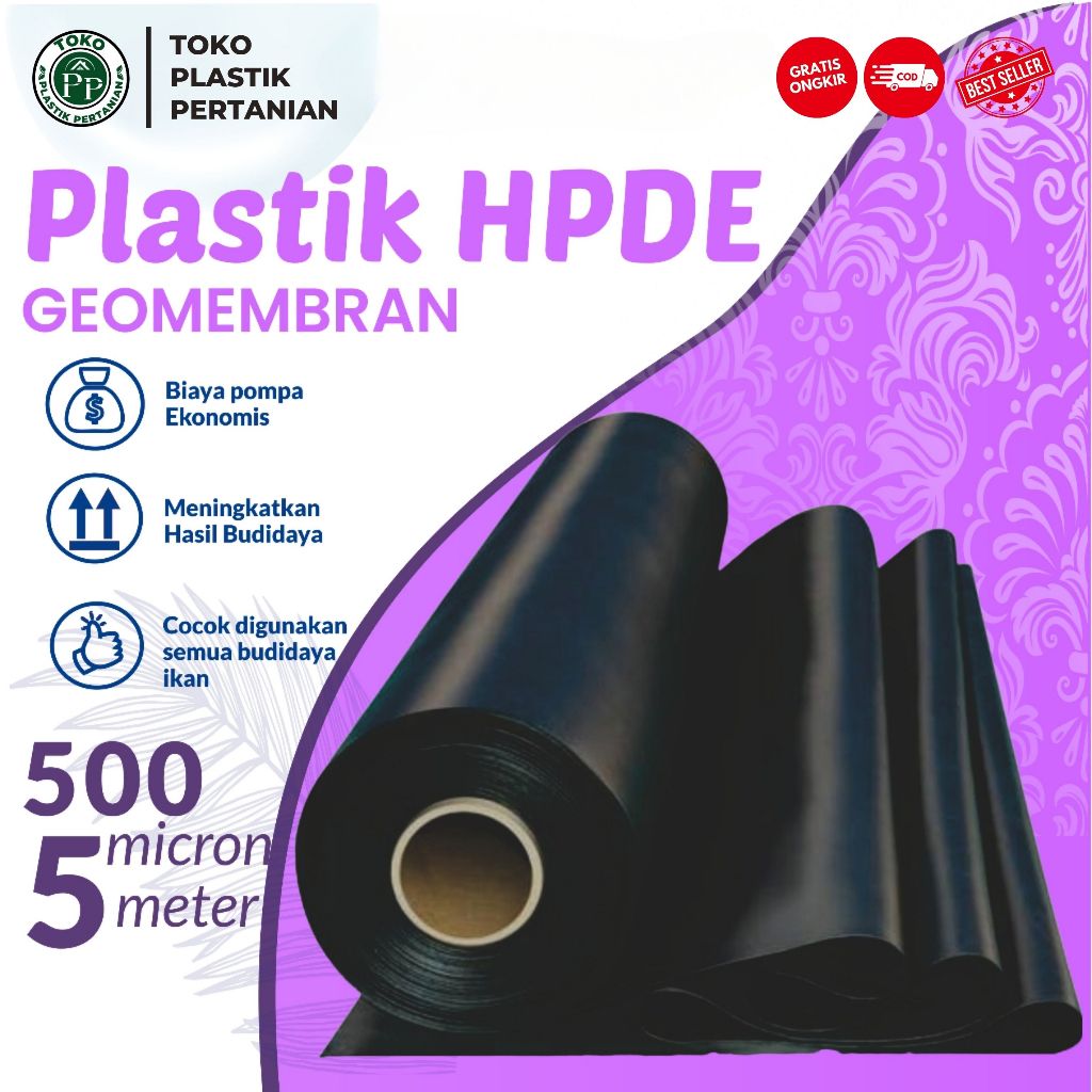 GEOMEMBRAN HDPE TEBAL 500 MICRON LEBAR 5 METER