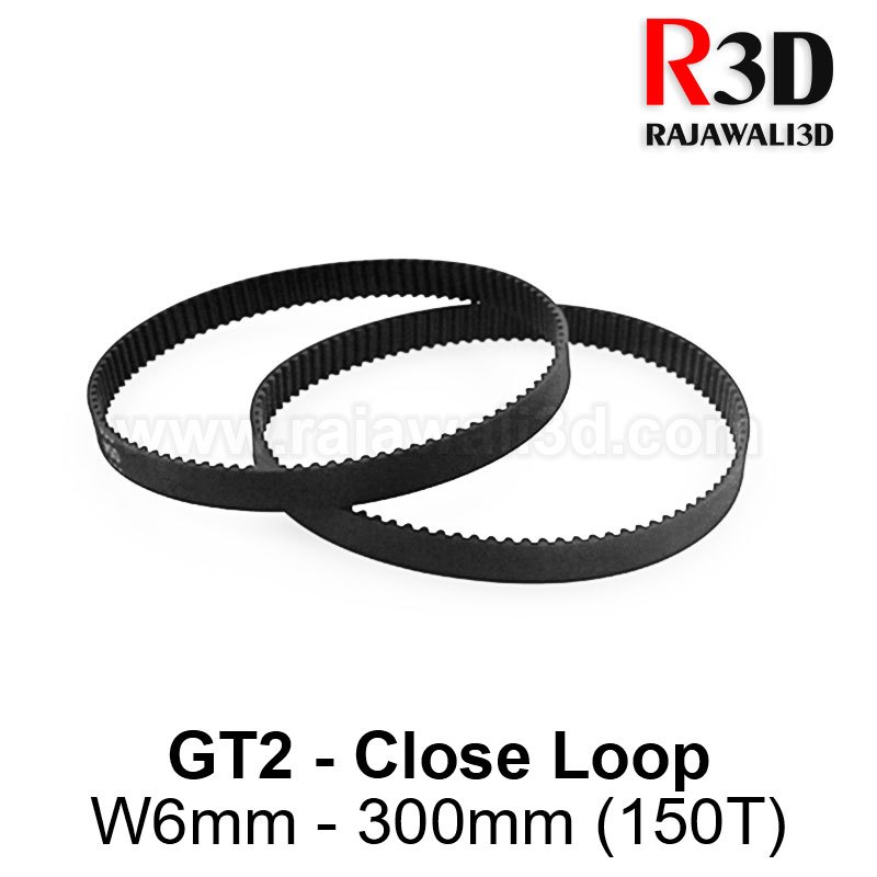 Timing Belt GT2 Lebar 6mm Close loop gigi 150T L 300 mm