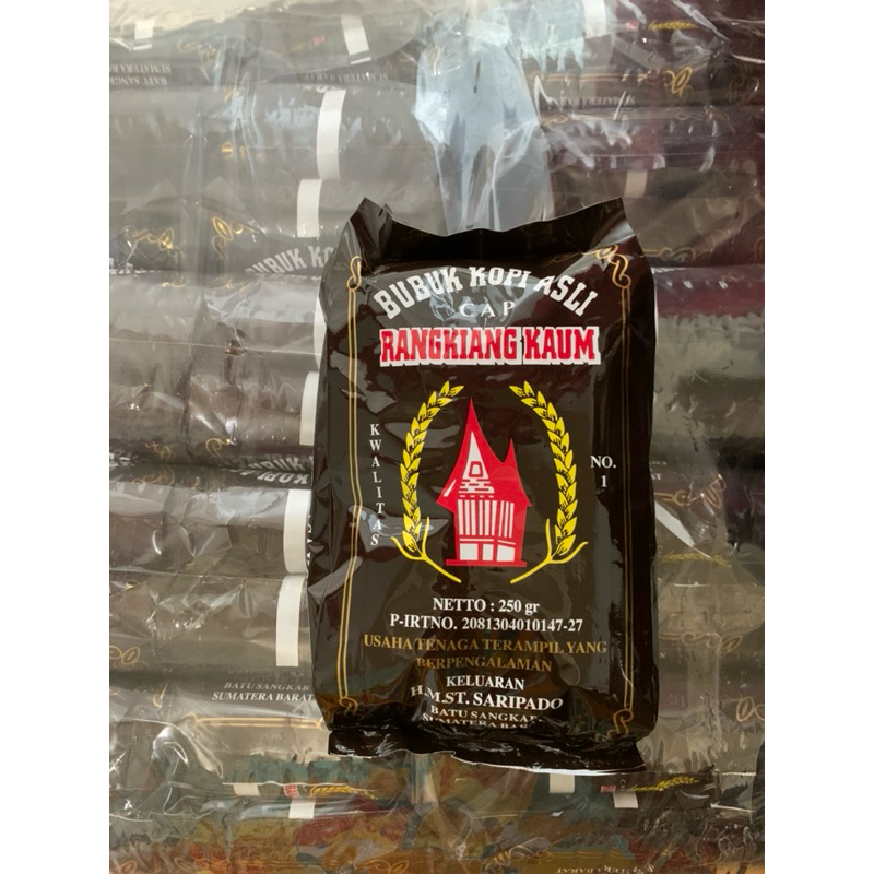 

Kopi rangkiang kaum asli 1 kg isi 4 bungkus / Kopi bubuk hitam / Kopi minang / Kopi bubuk asli padang