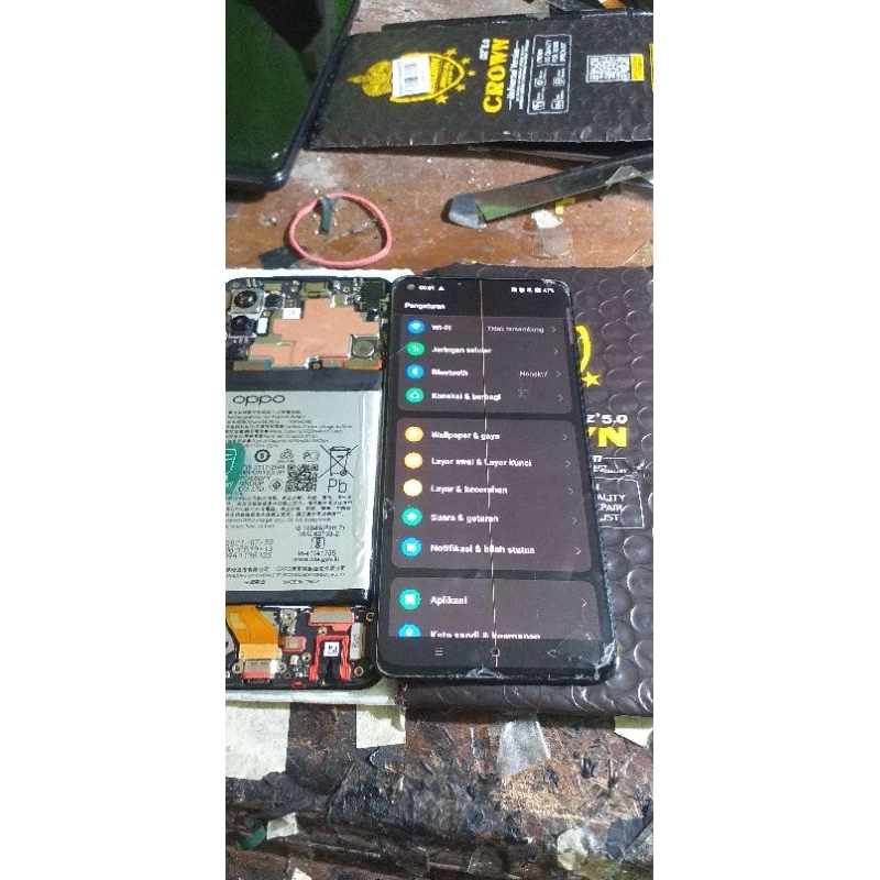 LCD touchscren oppo Reno 6 4G Oled original copotan minus white line fingerprint on