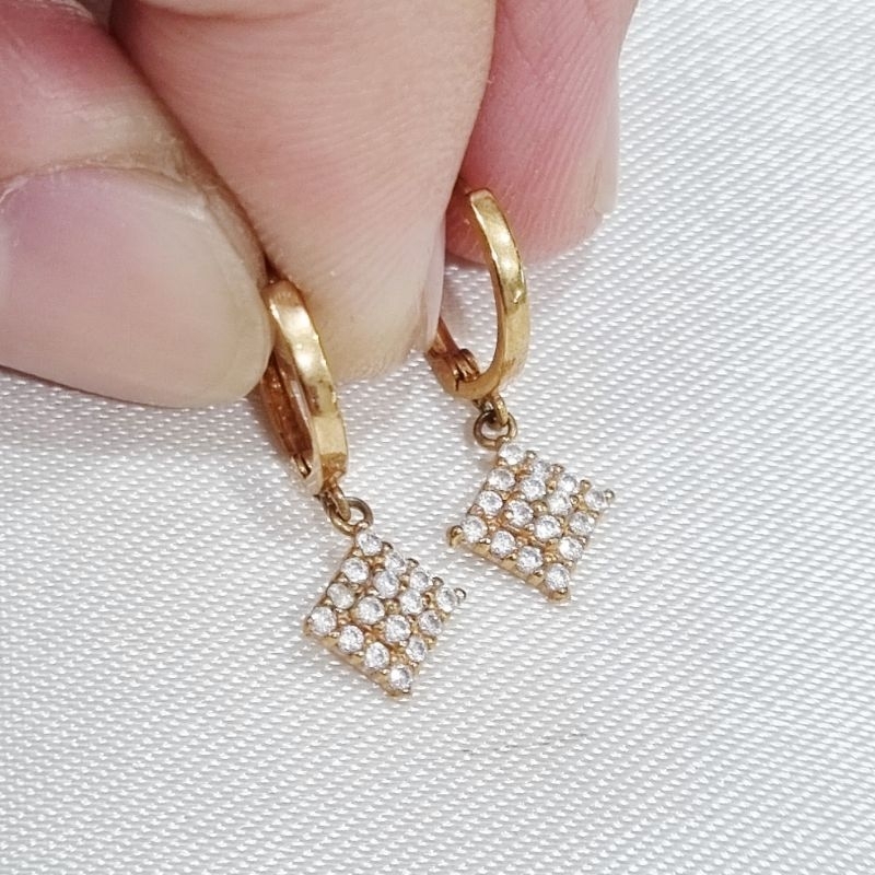 6K / 1.3 gr / 2.1 cm - Anting Klip / Jepit Emas Muda Asli Kadar 30% 300 - PJ