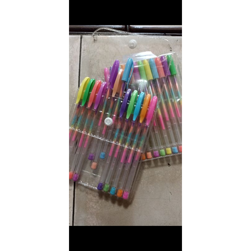 

Pulpen Gel Glitter Warna Warni Rainbow