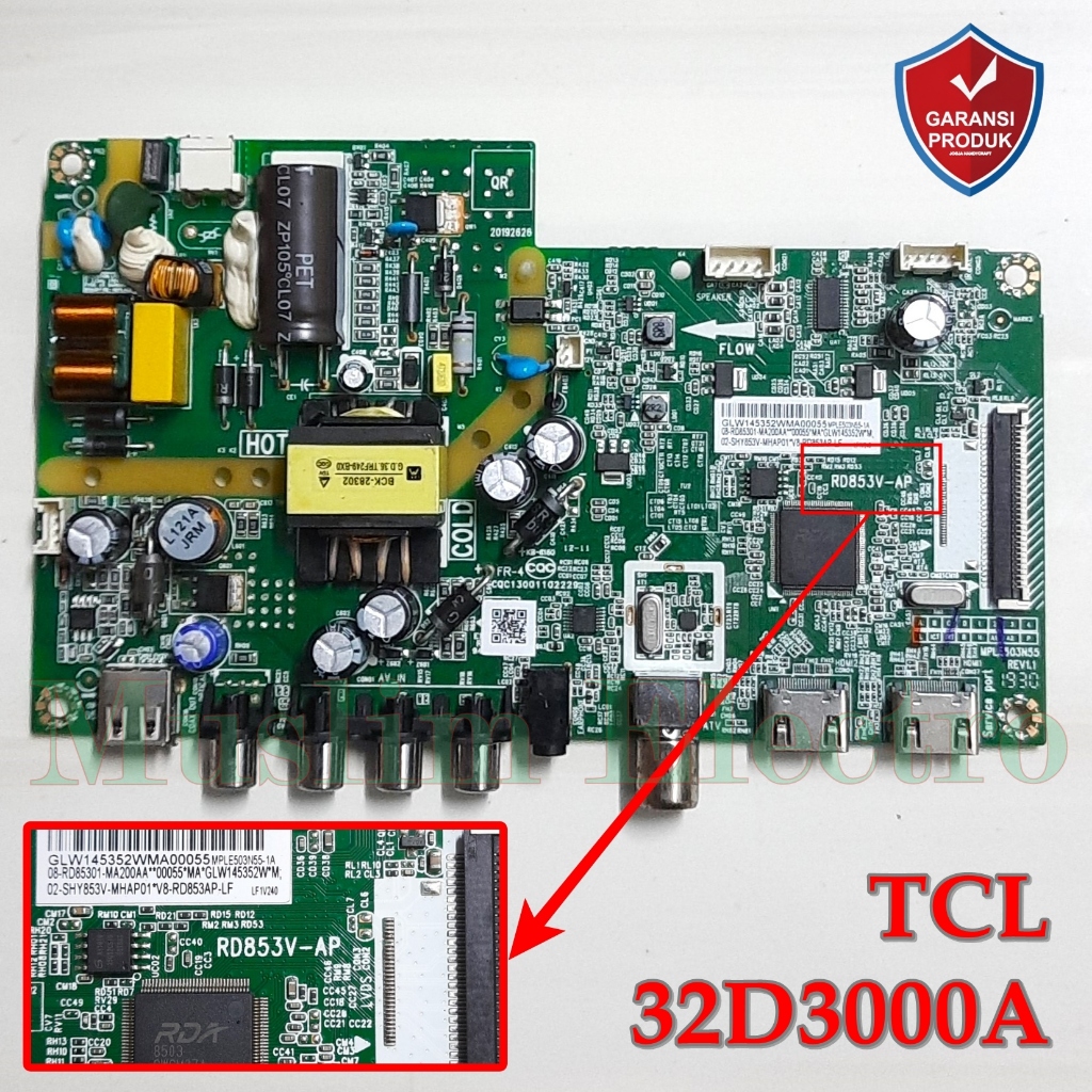 Mainboard LED TV TCL L32D3000A L32D3000 32D3000A 32D3000