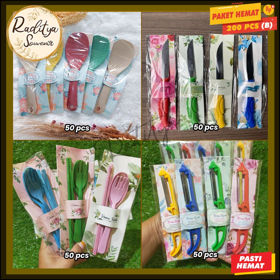 PAKET HEMAT B (isi 200 pcs) Souvenir Pernikahan 4 Macam COD Murah Sovenir Suvenir Nikah Nikahan