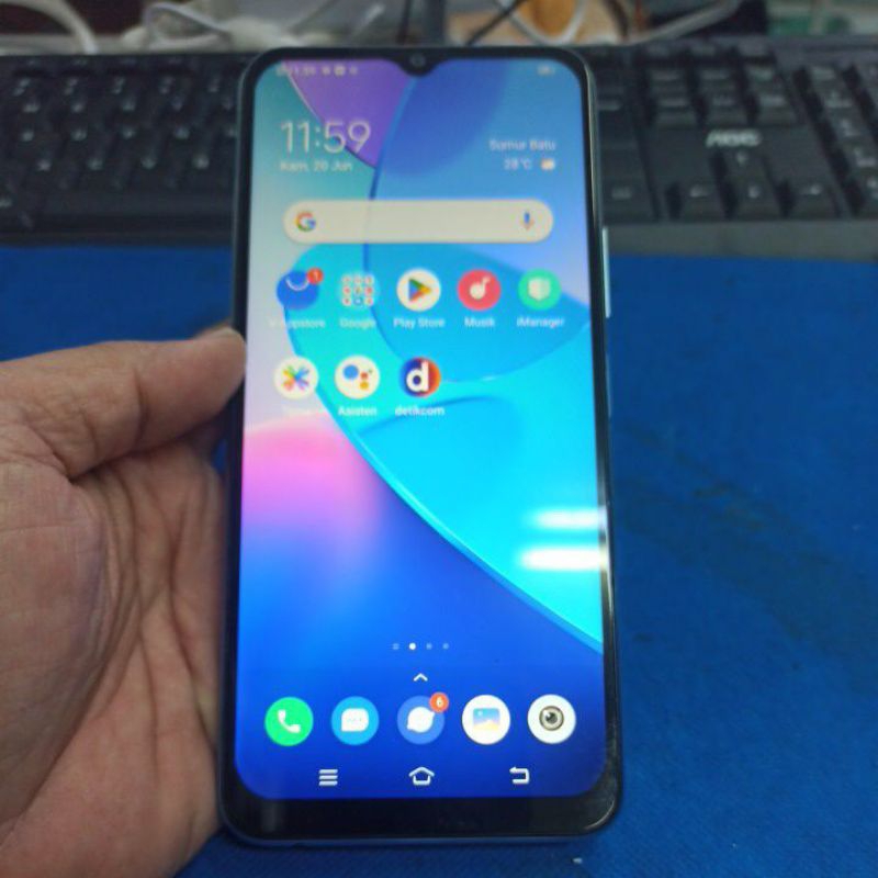 Handphone Second Bekas vivo y20s 128/8 nebula biru unit only