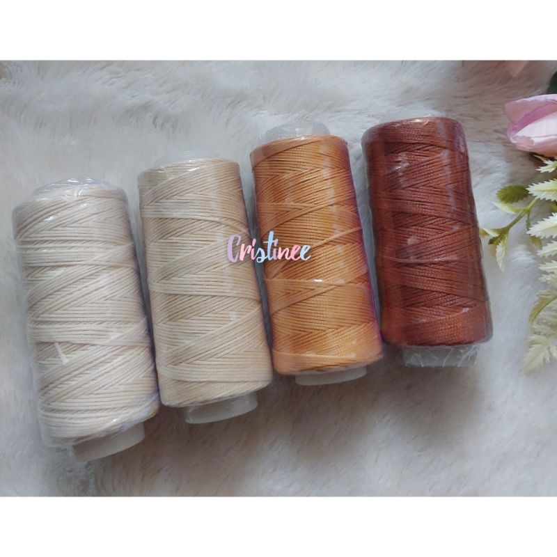 Benang jahit kulit/benang wax (satu gulung)