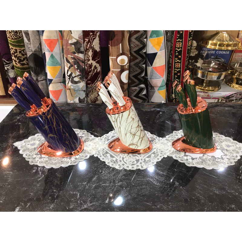 Pisau set gold marmer