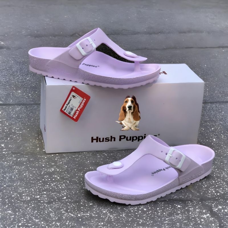 Hush puppies sandal slip on tali wanita free sendal jepit jelly casual free box