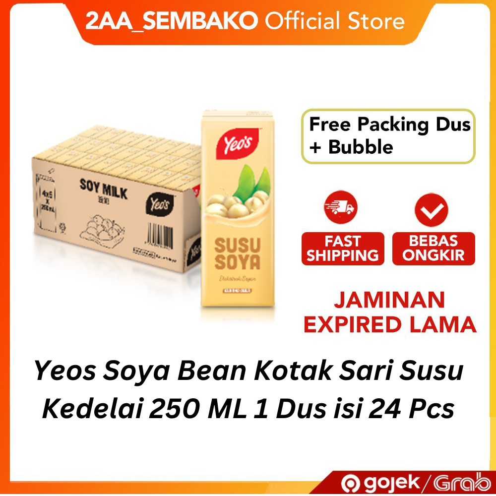 

Yeos Soya Bean Drink Susu / Sari Kedelai Kotak 250 ML 1 Dus