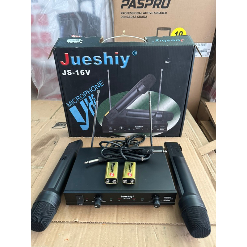 Mic Wireless receiver JUESHIY JS-16V. isi 2 Microphone. pakai receiver
